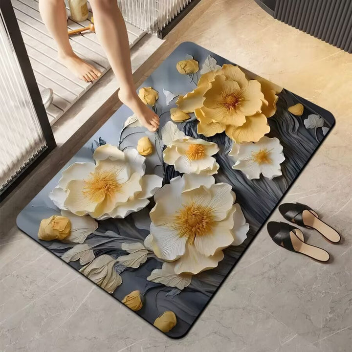 Florales Design Badezimmermatte