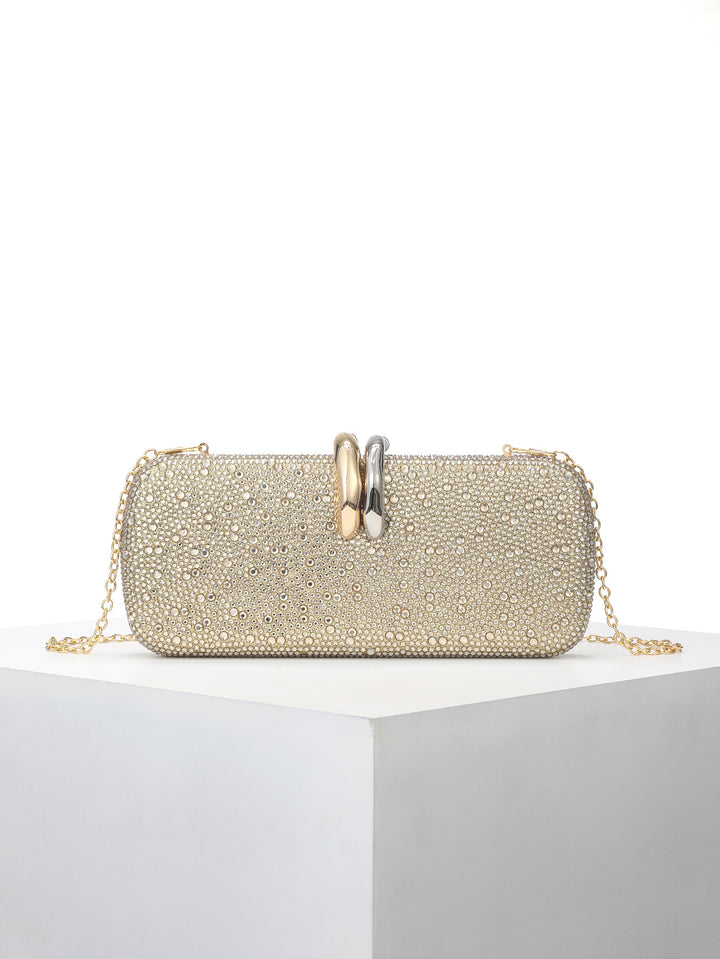 Auffällige Abendtasche mit Strasssteinen
