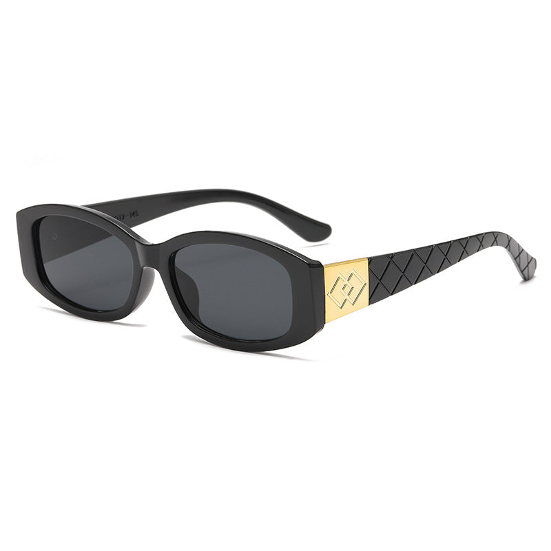 Damen moderne Sonnenbrille mit einzigartigem goldenem Rahmen Karnz
