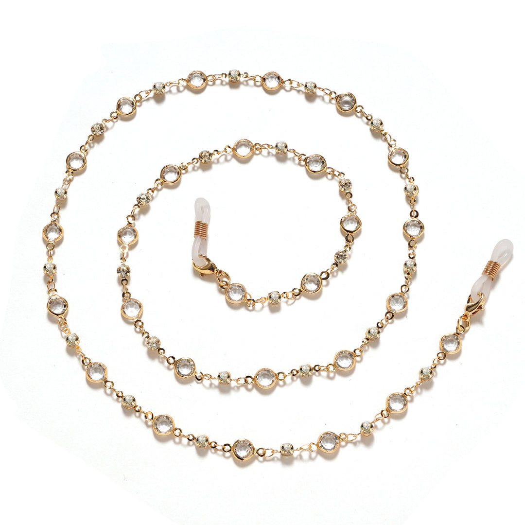 Elegante Strass- und Edelsteinkette für Brillen Karnz