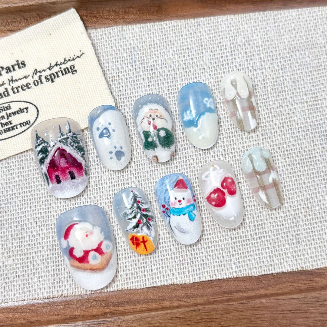 Saisonales Themen-Press-On-Nagelkunst-Set