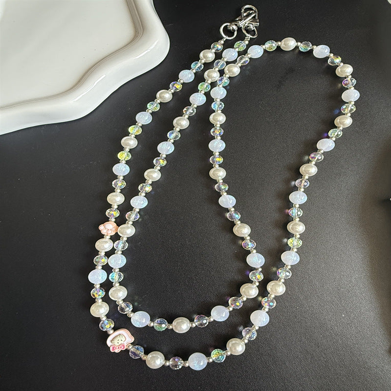 Elegante mehrschichtige Perlenkette Karnz