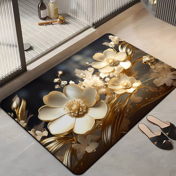 Floral Design Badezimmermatte Karnz
