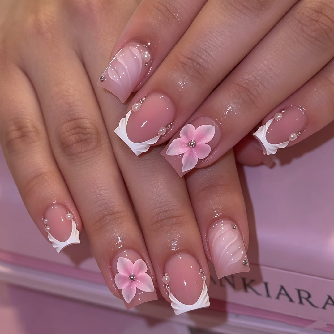 Dekoratives Florales Acryl-Nagelkunst Set Karnz