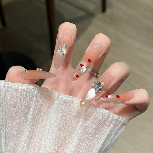 Glamouröse kristallverzierte Drucknägel Karnz