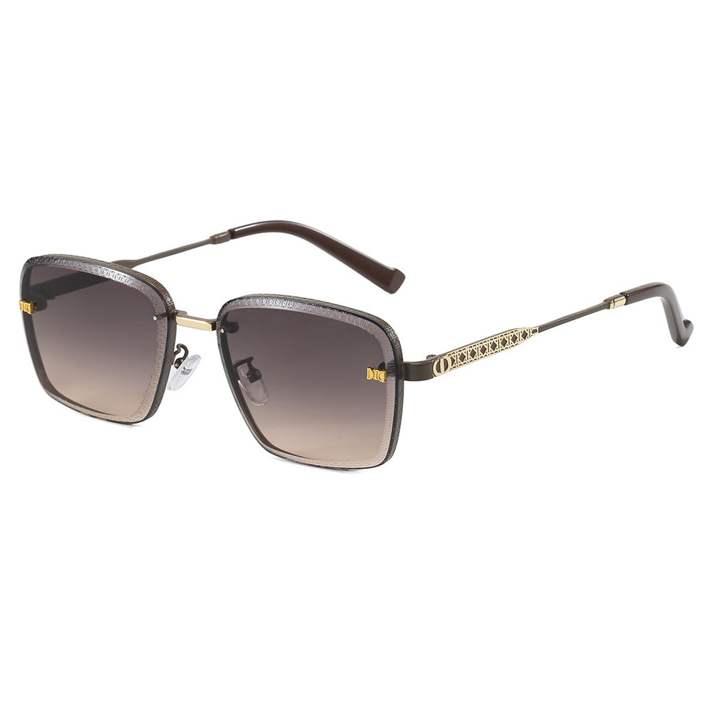 Damen Modische quadratische Sonnenbrille mit luxuriösen Details Karnz