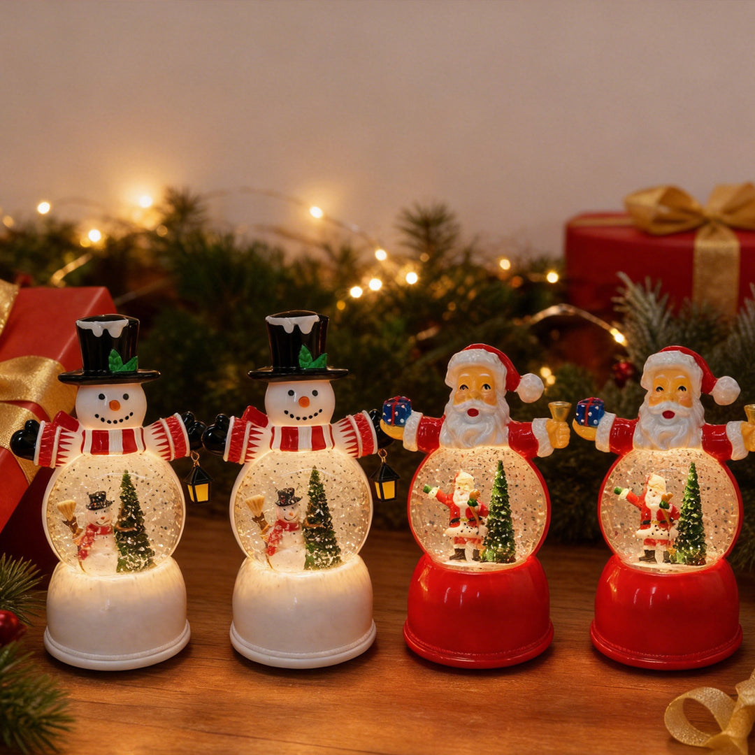 Lustige Weihnachtsmann Schneekugel Figur Karnz