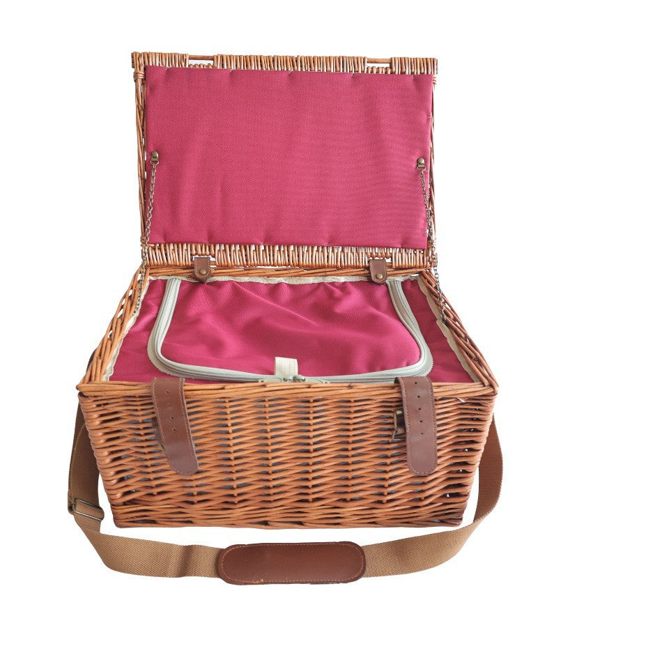 Damen Picknickkorb mit abnehmbaren Fächern und klassischem Gingham-Muster Karnz