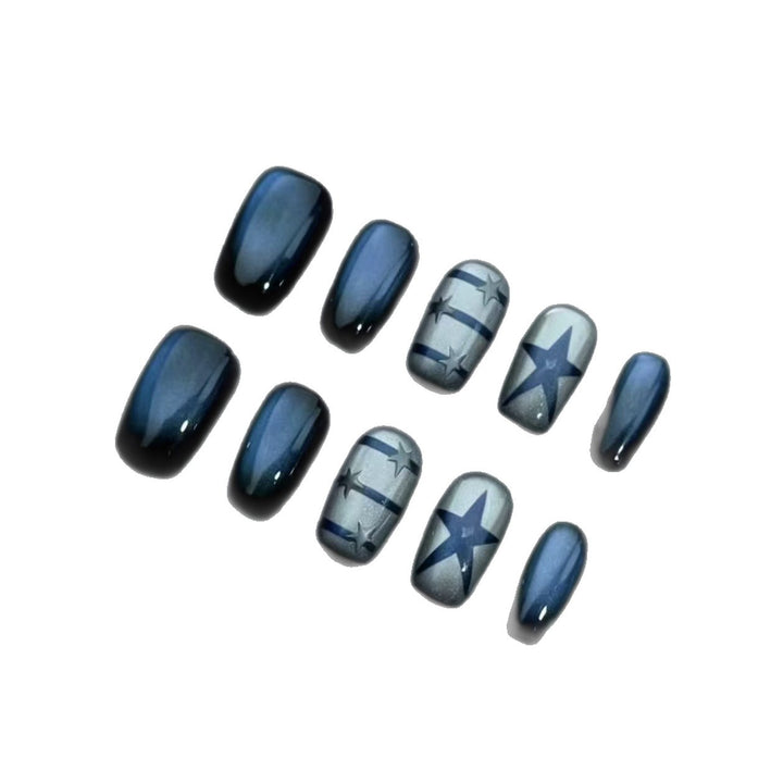 Elegantes Press-On Nagelkunst-Set mit sternförmigen Designs Karnz