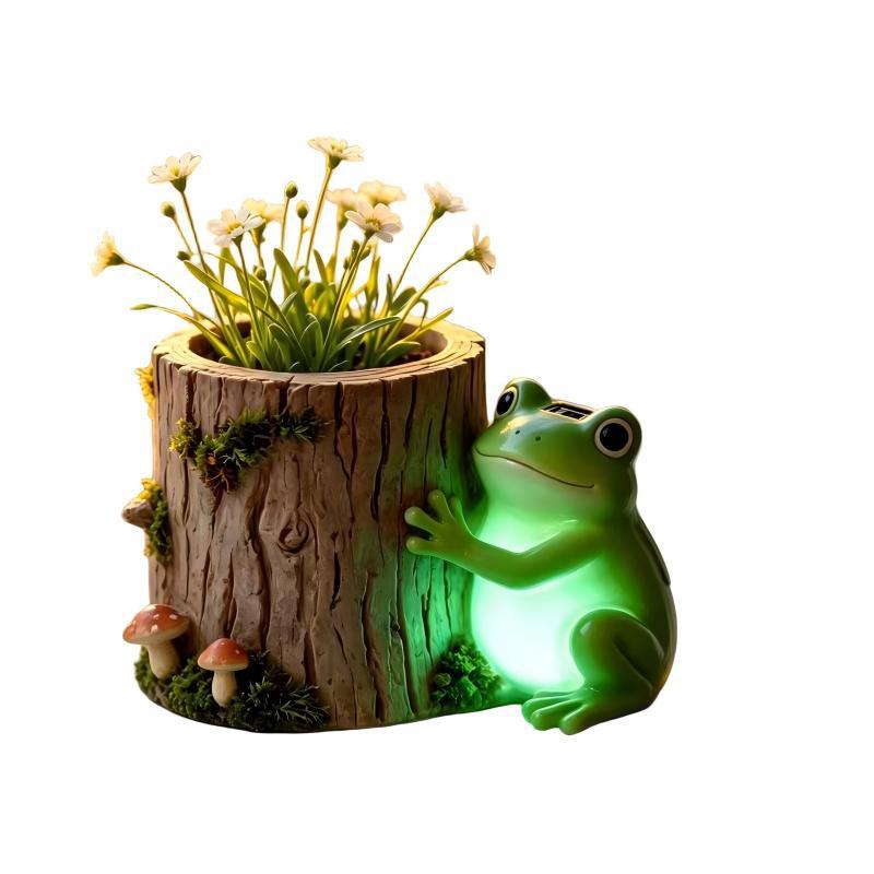 Dekorative Pflanzenlampe mit Frosch-Motiv Karnz