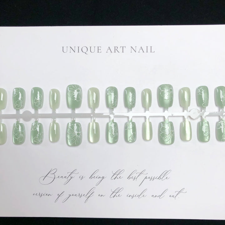 Floral Art Press-On Nail Set