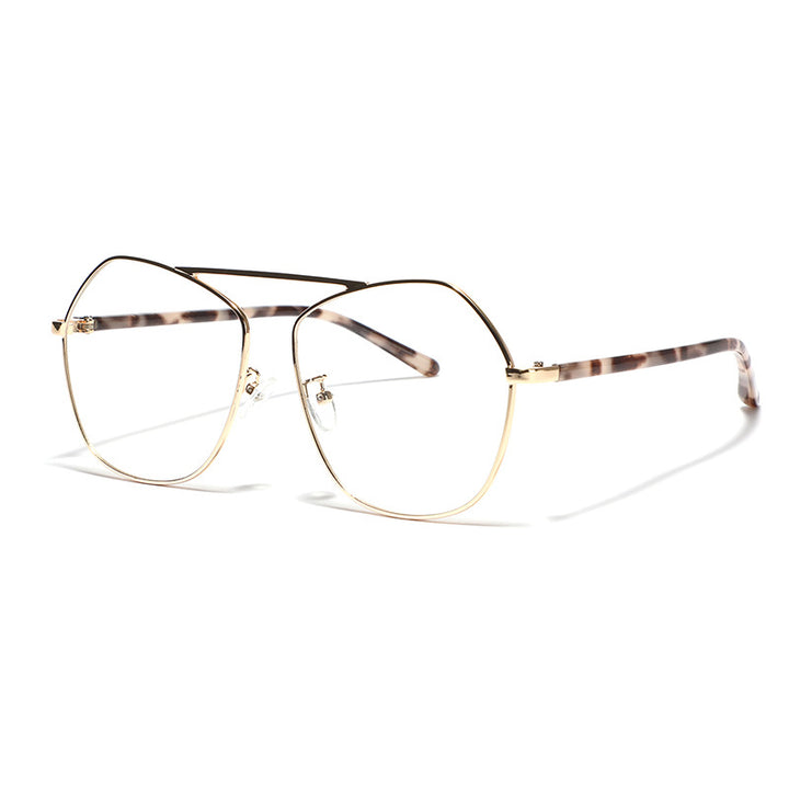 Damen geometrische Sonnenbrille mit luxuriösem Metallrahmen Karnz