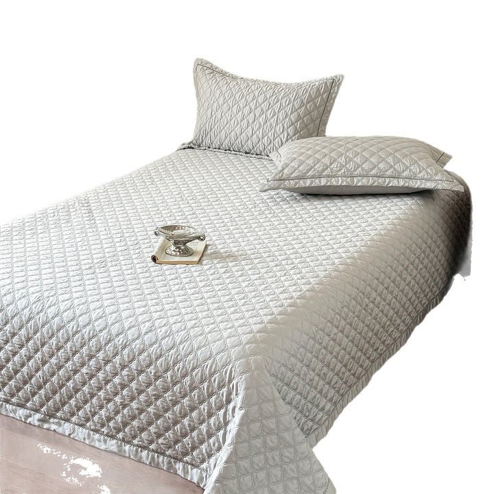 Diamant-gequiltete Satin-Feeling leichte Bettdecke und umkehrbares Kopfkissenbezug-Set