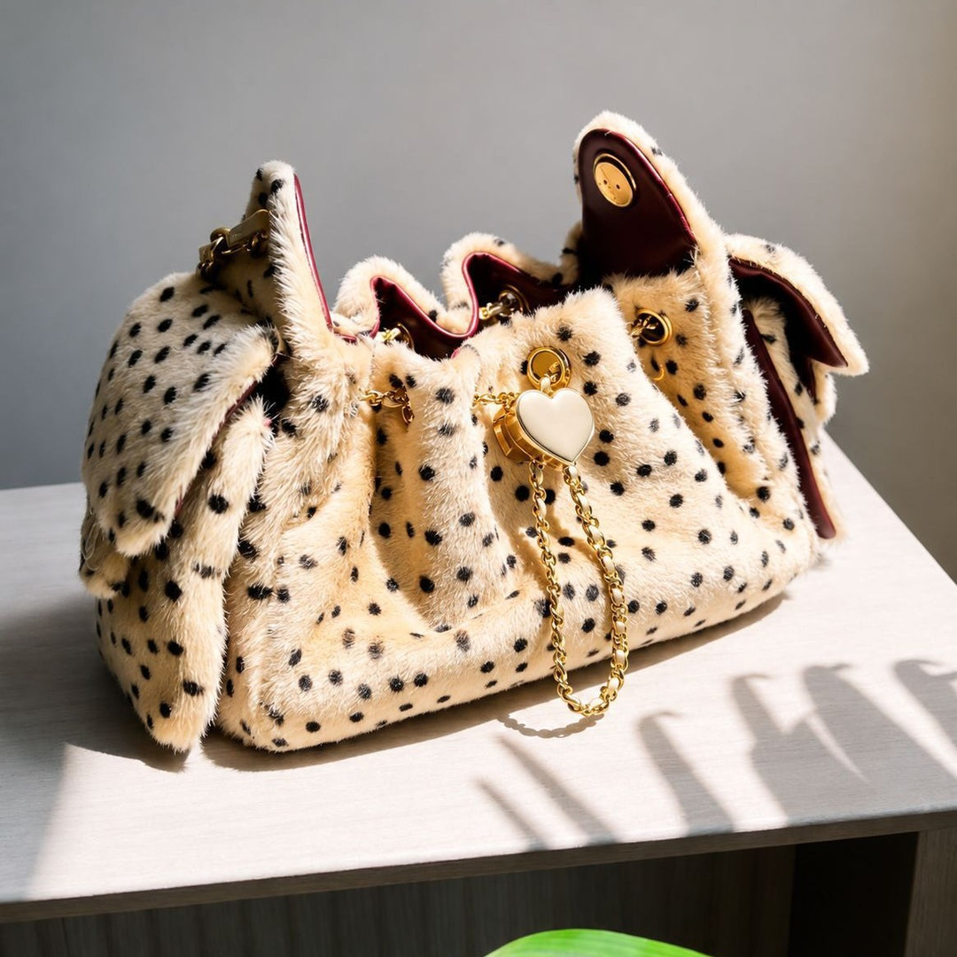 Verspielt gepunktete Handtasche