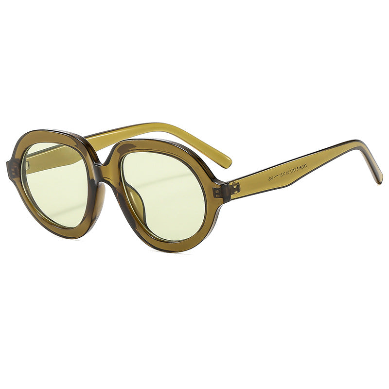 Damen modische Sonnenbrille mit breitem, ovalem Rahmen Karnz