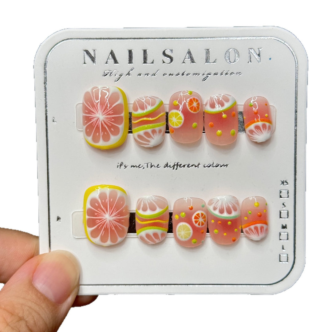 Dekorative von Früchten inspirierte Press-On Nagelverlängerungen Karnz