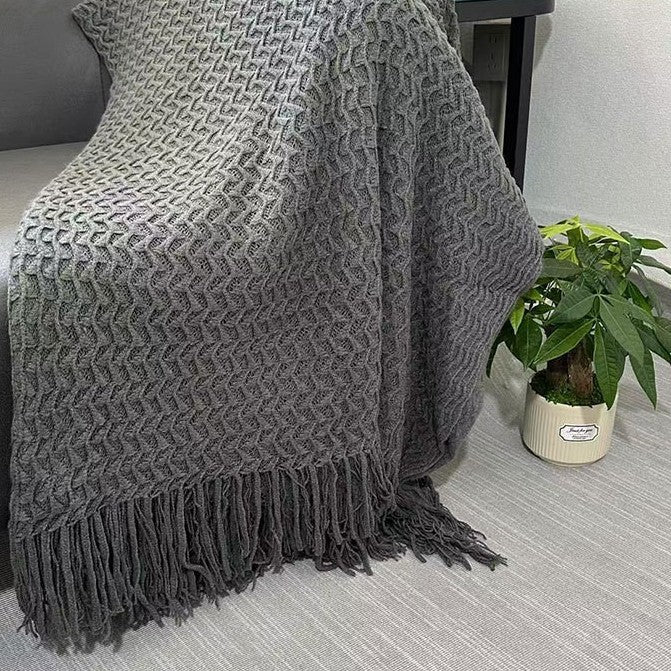Gemütliche Strickdecke Karnz