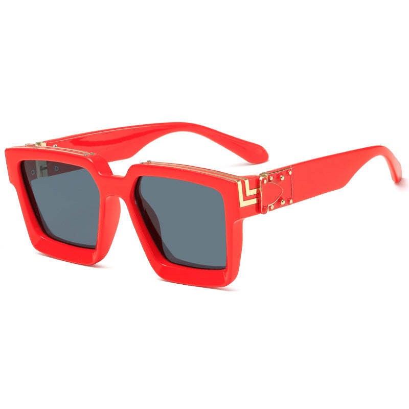 Damen quadratische Designer-Sonnenbrille mit auffälligem Rahmen Karnz