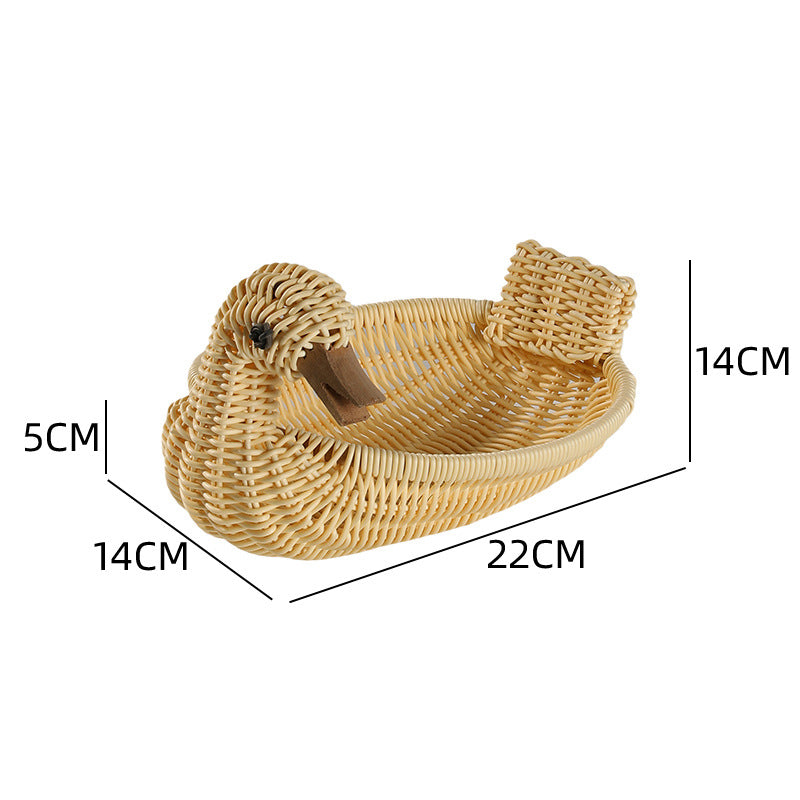 Unisex Geflochtener Dekorationskorb in Entenform Karnz