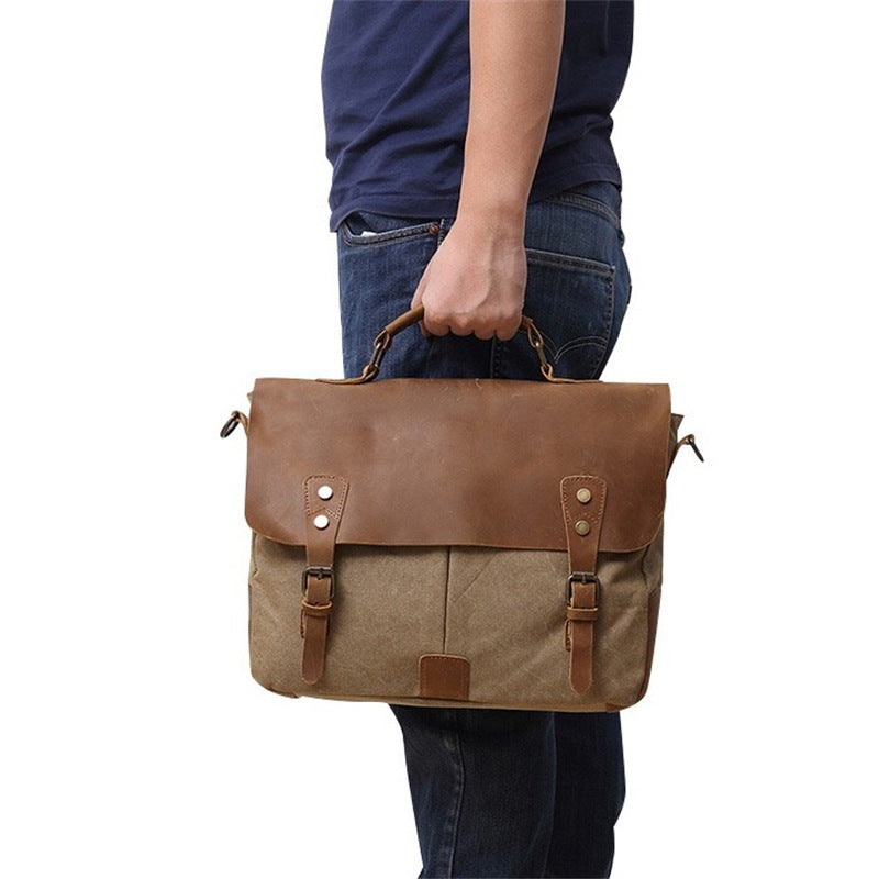 Robuste Aktentasche Aus Strapazierfähigem Canvas und Leder Karnz