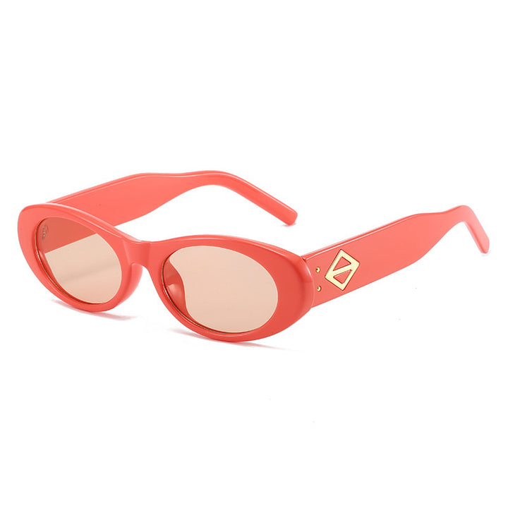 Vintage-inspirierte ovale Fassung Sonnenbrille Karnz