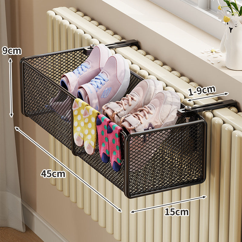 Radiator-Montierter Mesh Schuh- & Socken-Trocknungskorb mit Verstellklemme