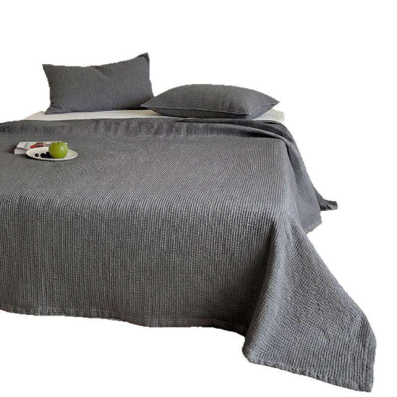 Leichte Waffelstruktur-Tagesdecke aus atmungsaktiver Baumwolle für Bett und Sofa