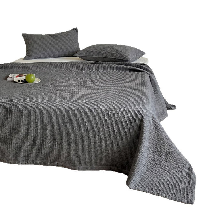 Leichte Waffelstruktur-Tagesdecke aus atmungsaktiver Baumwolle für Bett und Sofa