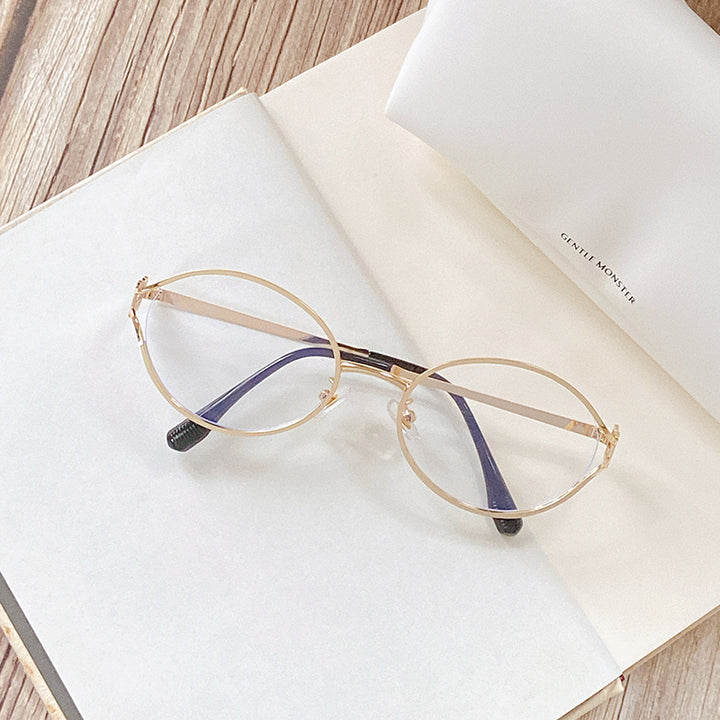 Runde Sonnenbrille mit Goldenen Akzenten Karnz