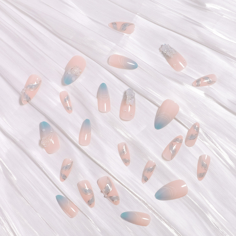 Premium 3D Floral Design Press-On Nägel Karnz