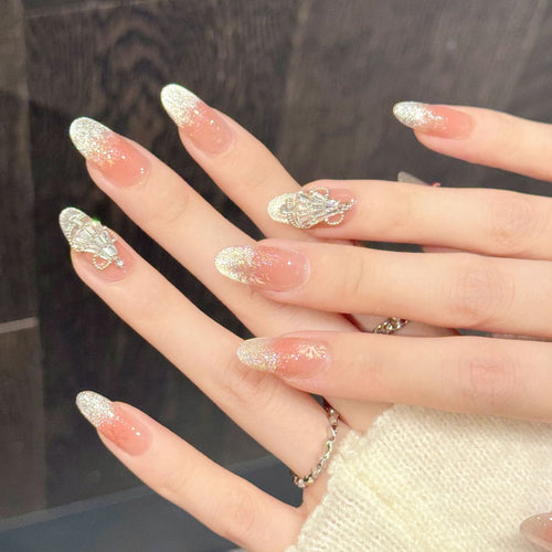Festliches Glitzerndes Press-On Nagelkunst Set