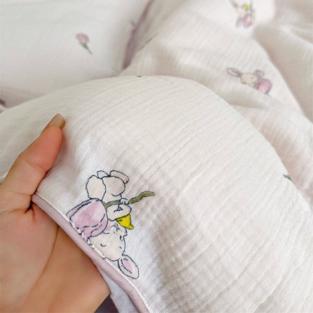 Wendbare Musselin-Kinderbettdecke mit Teddybären-Druck