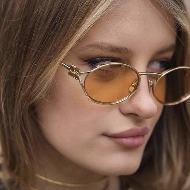 Damen elegante ovale Sonnenbrille Karnz