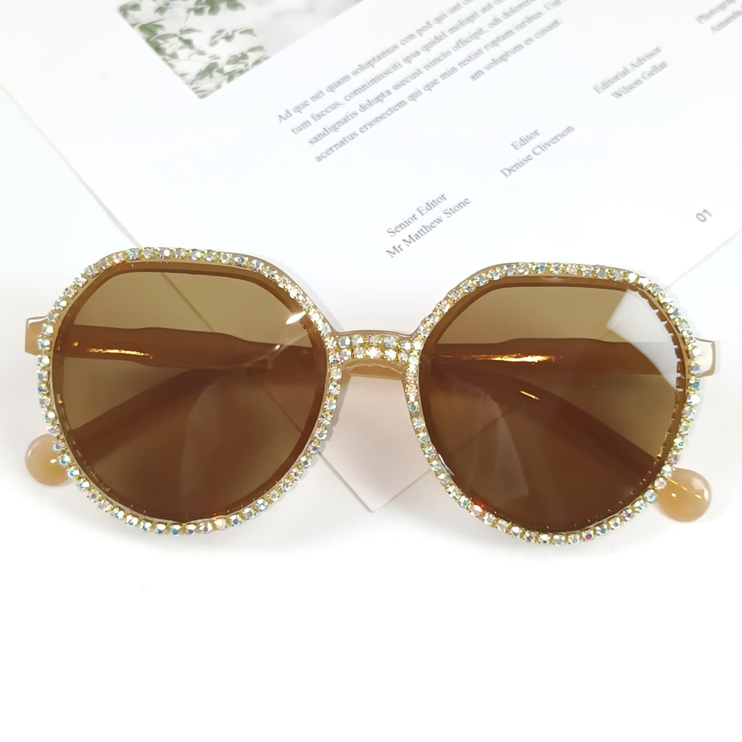 Damen Glitzernde Oversized Sonnenbrille Karnz