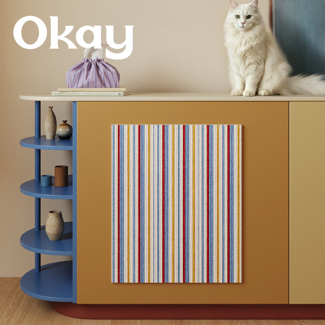 Kitchen Cabinet-Mounted Absorbent Striped Microfiber Dish Panel
