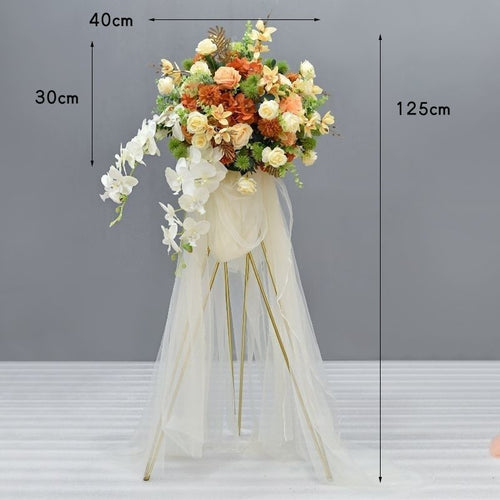 Elegante Blumen Design Ständer mit Tüll