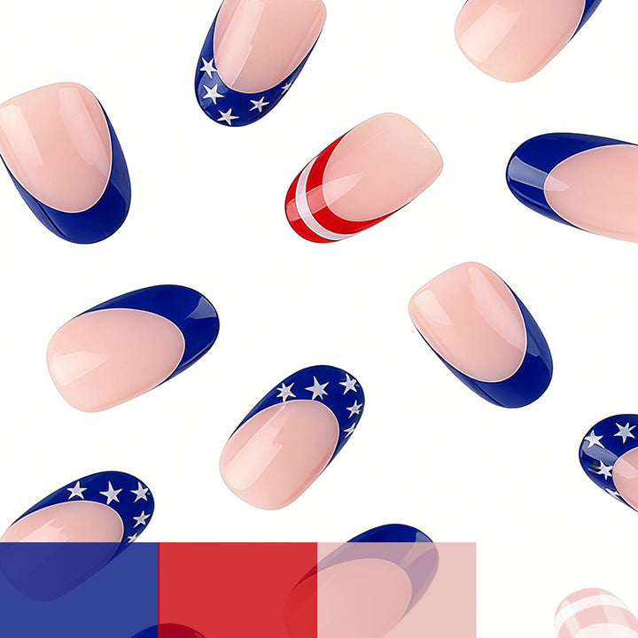 Künstlerische amerikanische Flagge Nagelkunst Karnz
