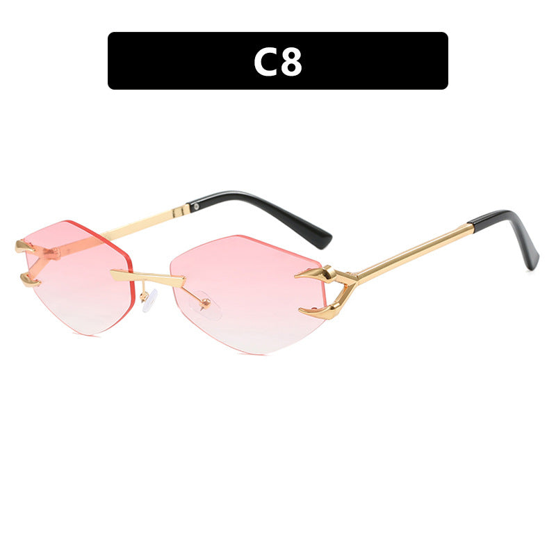 Damen extravagante hexagonale Sonnenbrille mit innovativem Rahmen und UV-Schutz Karnz