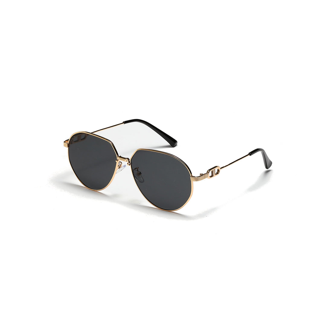 Damen stilvolle ovale Sonnenbrille mit modischem Metallrahmen Karnz