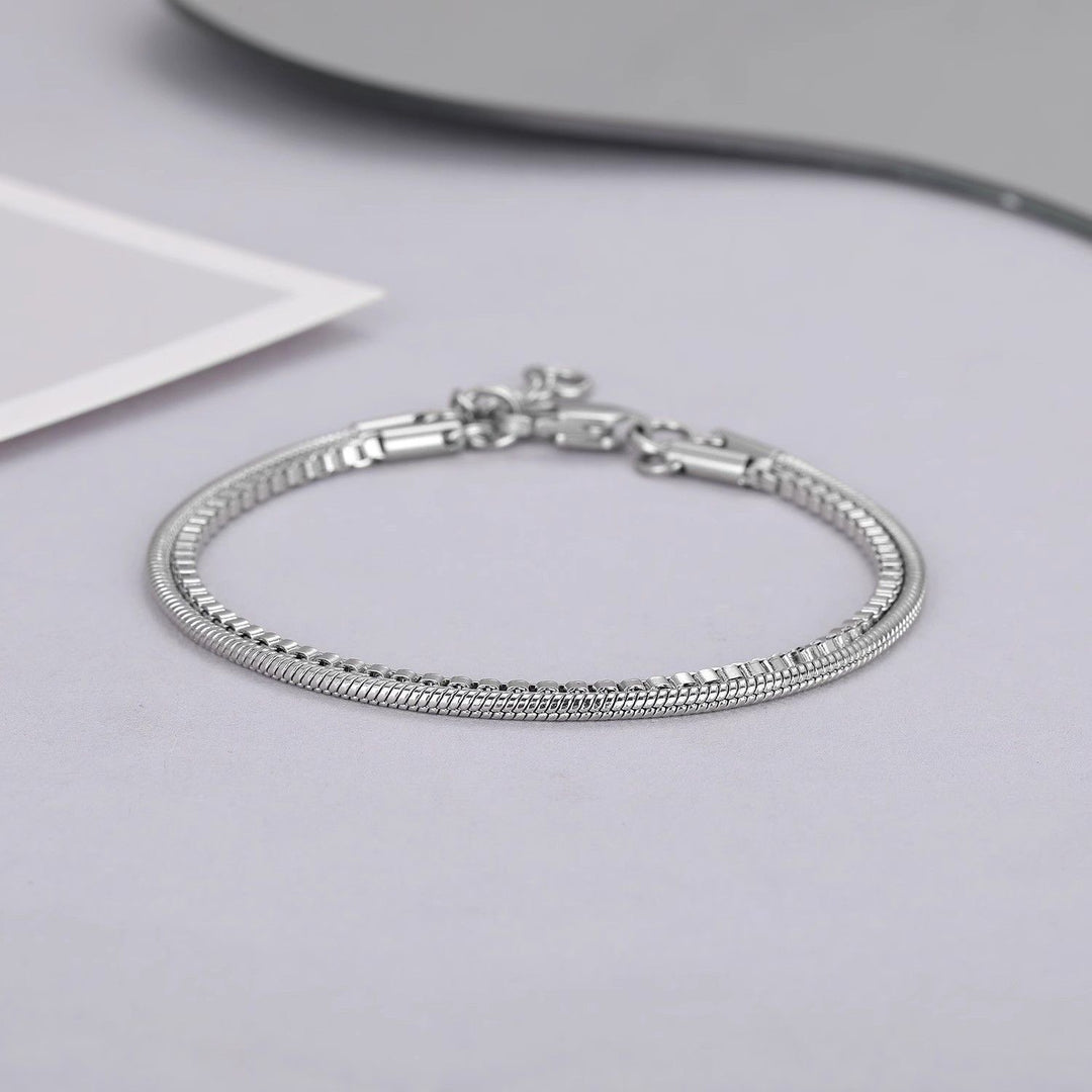 Elegante Doppel-Chain Edelstahlarmband Karnz