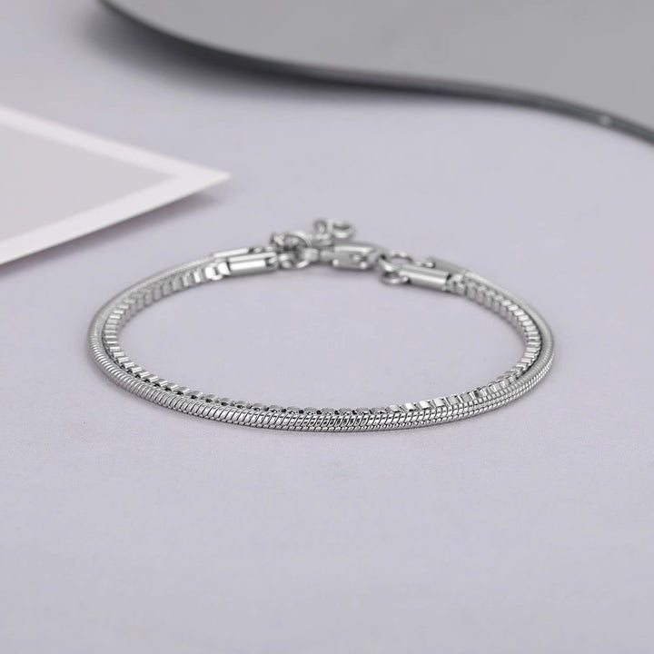 Elegante Doppel-Chain Edelstahlarmband Karnz