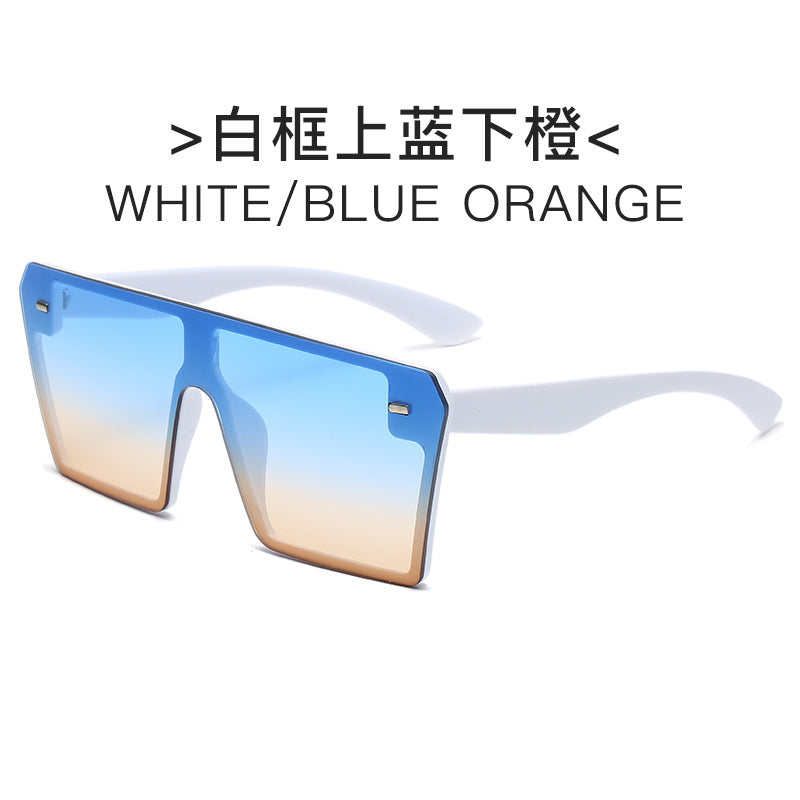 Damen futuristische Sonnenbrille mit übergroßem rechteckigem Rahmen Karnz