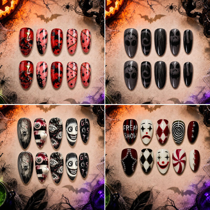 Kunstnagelset mit kreativen Halloween-Motiven Karnz