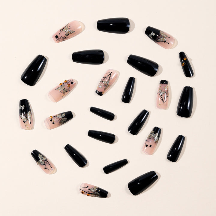 Elegante Schmetterlings-Themen 3D Nagelkunst Extensions Karnz