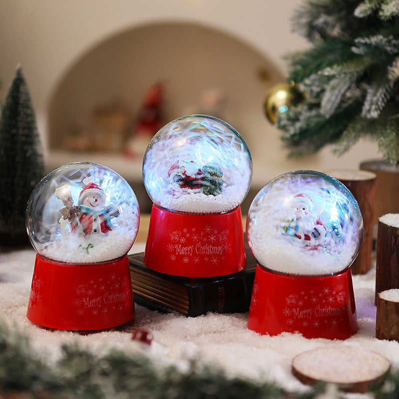 Schneekugel mit Weihnachtsmann und Tannenbaum Karnz