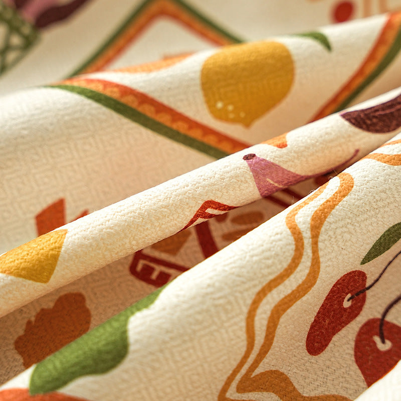 Rechteckige Tischdecke mit retro-inspiriertem Kachelmuster und Baumwollmischung Karnz