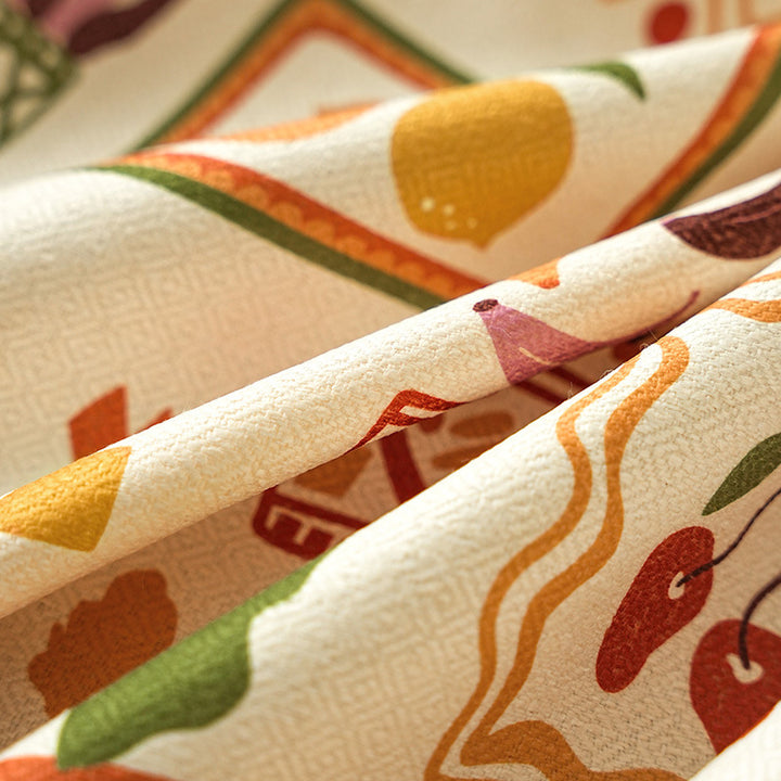 Rechteckige Tischdecke mit retro-inspiriertem Kachelmuster und Baumwollmischung Karnz