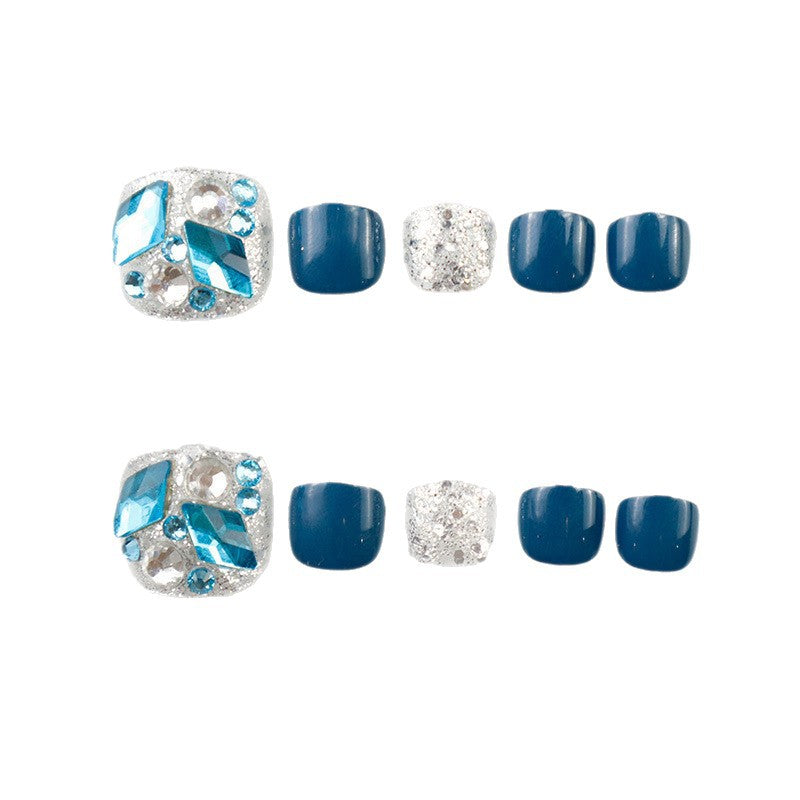 Rhinestone-beschlagene Press-On Fußnagel Set Karnz