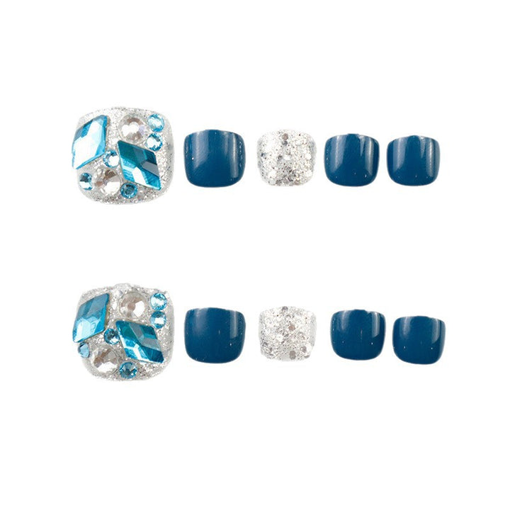 Rhinestone-beschlagene Press-On Fußnagel Set Karnz
