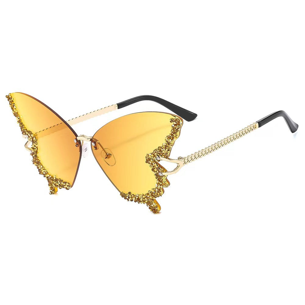 Damen extravagante Flügel-Sonnenbrille Karnz